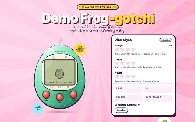 Screenshot of the Tamagotchi demo page
